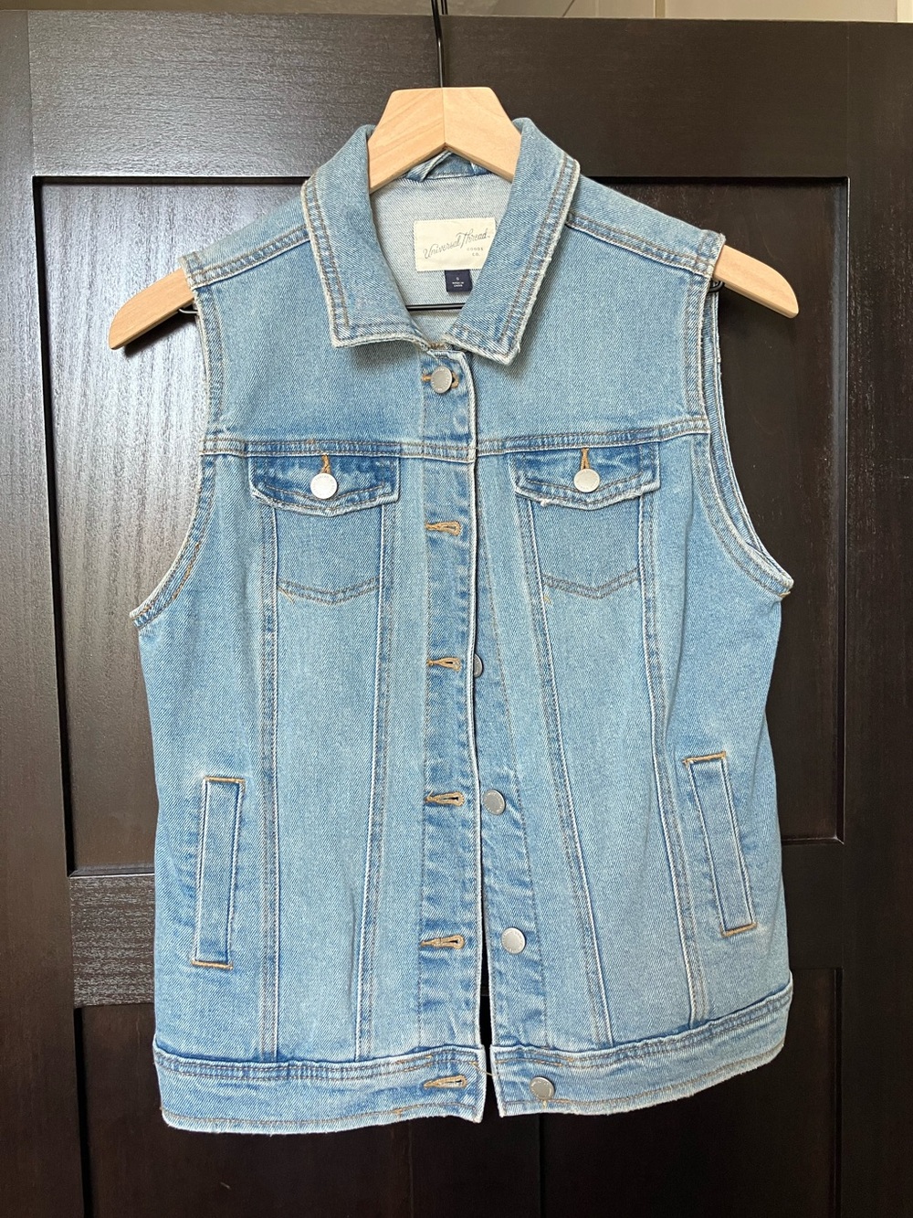 Universal Thread Light Blue Denim Vest with Chest Pockets